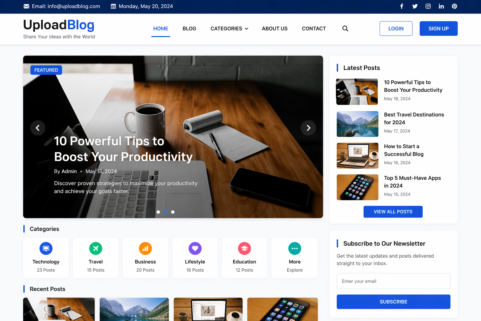 uploadblog.com homepage